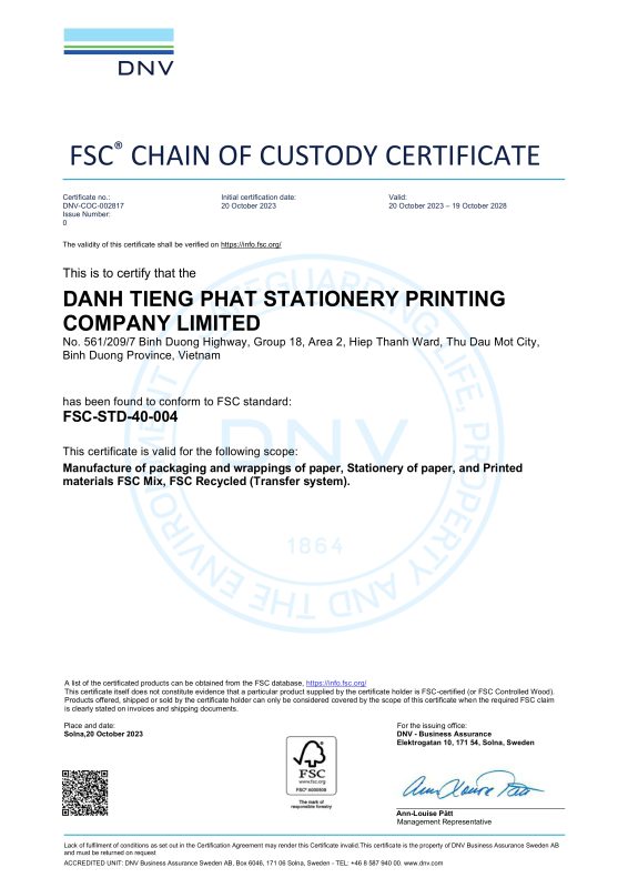 bao bì có chứng nhận fsc