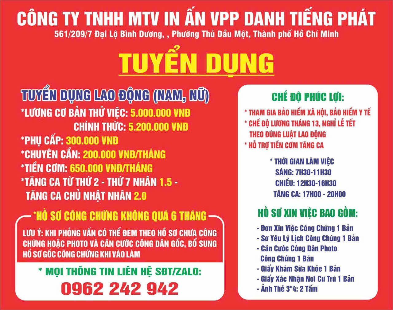 việc làm bình dương